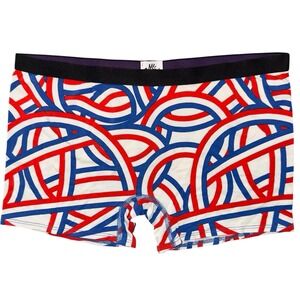 MeUndies Mens Medium Red White And Blue Geo Modal Trunk NWOT‎